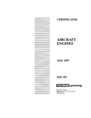 TEXTRON Lycoming SSP-397