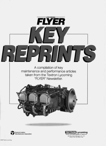 TEXTRON Lycoming FLYER Newsletter's Key Reprints