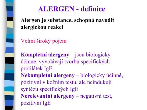 ATOPIE A ALERGIE - Ústav imunologie