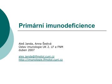 Primární imunodeficience - Ústav imunologie