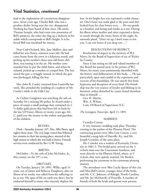 Kentucky Ancestors, Volume 39, Number 2 - Kentucky Historical ...