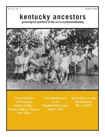 kentucky ancestors - Kentucky Historical Society