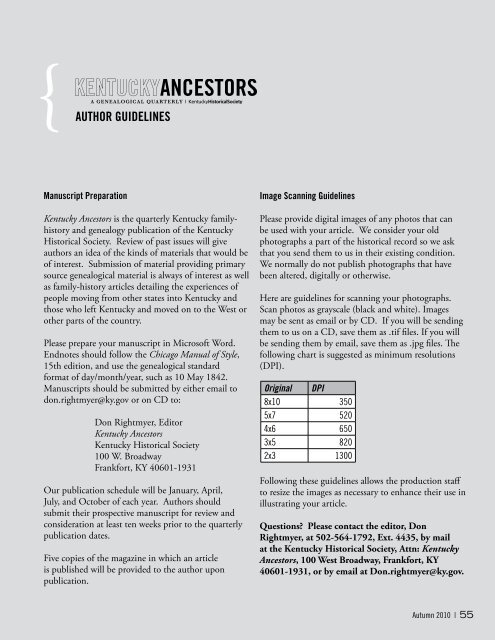 Kentucky Ancestors, Volume 46, Number 1 - Kentucky Historical ...