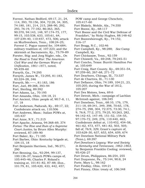 Index for the Register Volumes 68-110 - Kentucky Historical Society