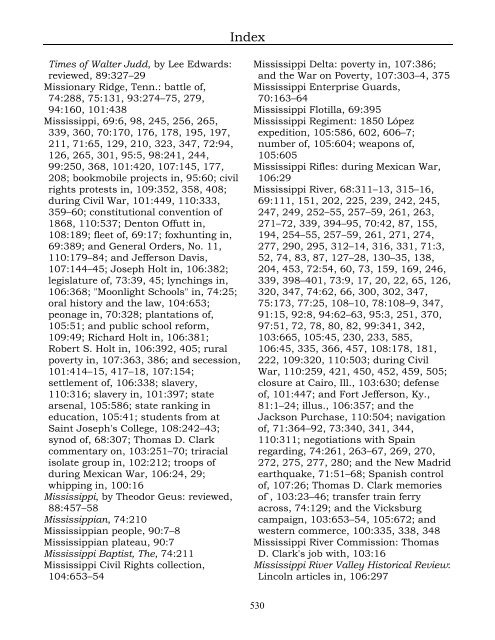 Index for the Register Volumes 68-110 - Kentucky Historical Society