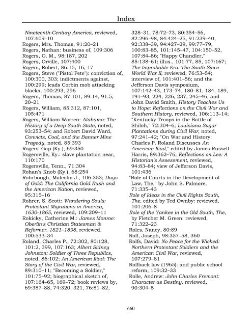 Index for the Register Volumes 68-110 - Kentucky Historical Society