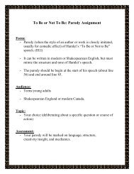 To Be or Not To Be: Parody Assignment
