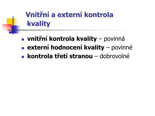 Vnitřní kontrola kvality