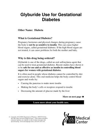 Glyburide Use for Gestational Diabetes - Patient Education Home