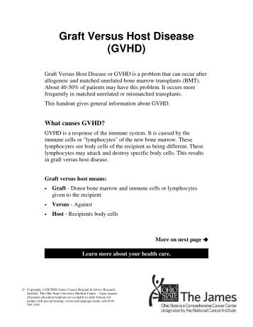 Graft Versus Host Disease (GVHD) - Patient Education Home