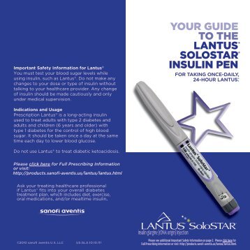 Lantus Solostar Insulin Pen - Patient Education Home