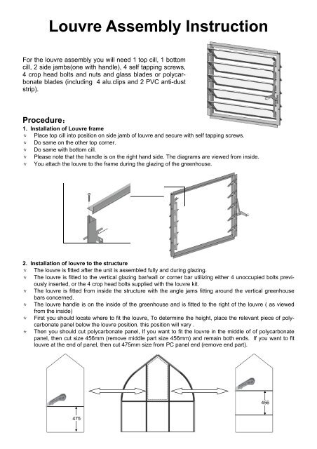 Louvre Assembly Instruction - Exaco