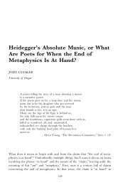 Heidegger's Absolute Music, or What Are Poets for When the End of ...