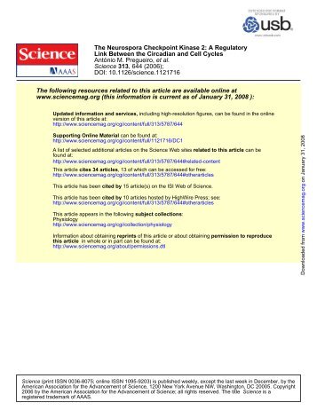 DOI: 10.1126/science.1121716 , 644 (2006); 313 Science et al ...