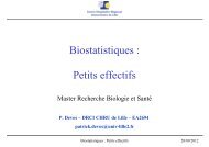 Biostatistiques : Petits effectifs