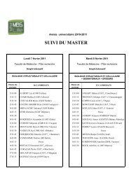 SUIVI DU MASTER