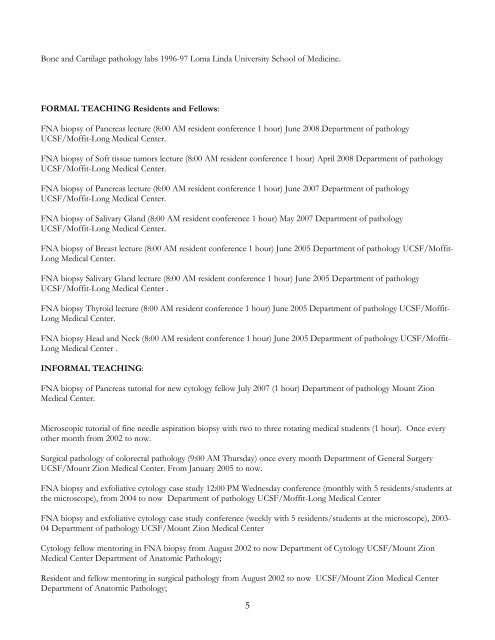 Detailed CV - Departments of Pathology and Laboratory Medicine ...