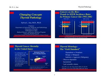 Changing Concepts in Thyroid Pathology - Departments of ...