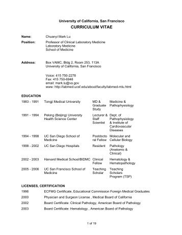 Detailed CV - Departments of Pathology and Laboratory Medicine ...