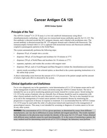 Cancer Antigen CA 125