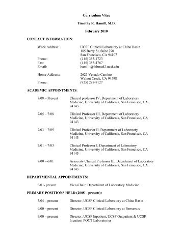 Detailed CV - Departments of Pathology and Laboratory Medicine ...