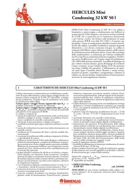 HERCULES Mini Condensing 32 kW 50 l - CLLAT.IT