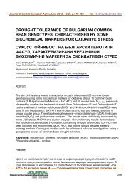 drought tolerance of bulgarian common bean genotypes ...