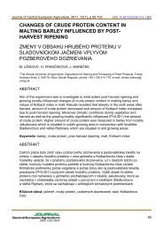 changes of crude protein content in malting barley influenced by post