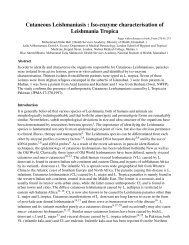 Cutaneous Leishmaniasis : Iso-enzyme characterisation of ...