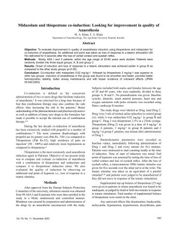 Midazolam and thiopentone co-induction - ResearchGate