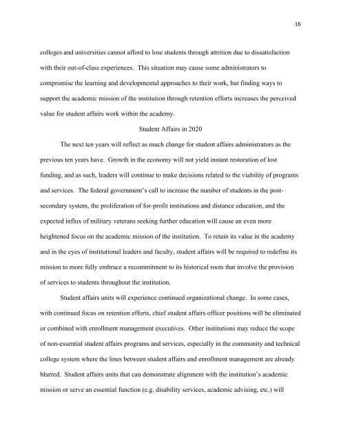 Is Student Affairs Relevant for the 21st Century? Tony W. Cawthon ...