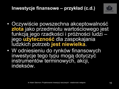 Projektowanie inwestycji rzeczowych: Wiadomości wstępne