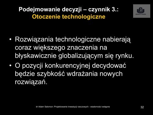 Projektowanie inwestycji rzeczowych: Wiadomości wstępne