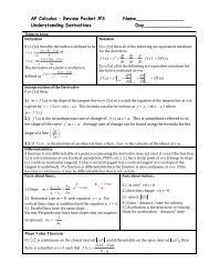 AP Calculus – Review Packet #3 Name________________ ...