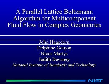 A Parallel Lattice Boltzmann Algorithm for Multicomponent - National ...