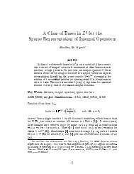 A Class of Bases in L2 for the Sparse Representation of ... - CiteSeerX