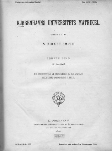 KJØBENHAVNS UNIVERSITETS MATRIKEL.