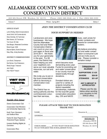 allamakee county soil and water conservation ... - Allamakee SWCD