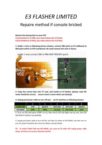 English-E3 FLASHER repair method if console bricked.pdf - PSX Scene