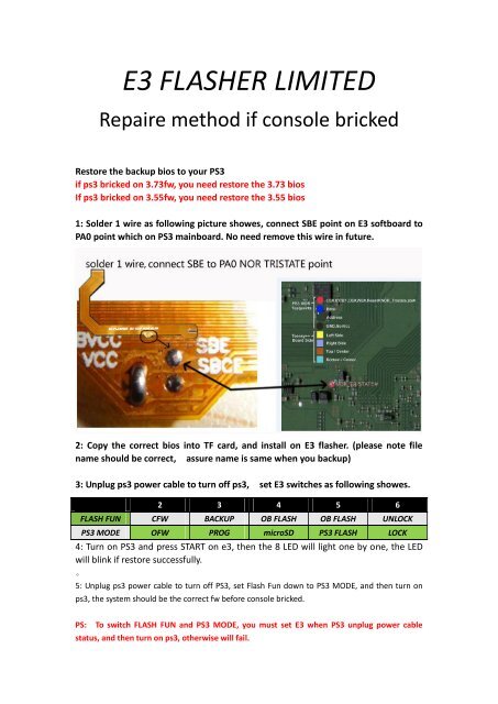 Helderheid Array kiezen English-E3 FLASHER repair method if console bricked.pdf - PSX Scene