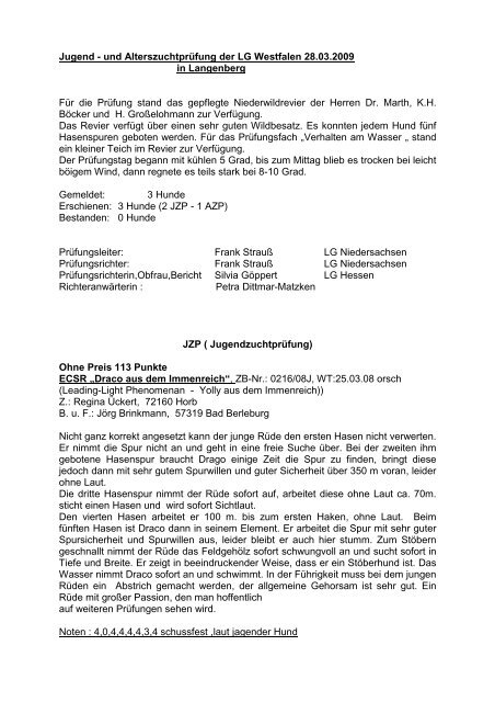 und Alterszuchtprüfung (JZP/AZP) - Jagdspaniel-Klub e.V.