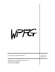 working papers in functional grammar wpfg no. 79 August 2004 ...