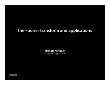 the Fourier transform and applications
