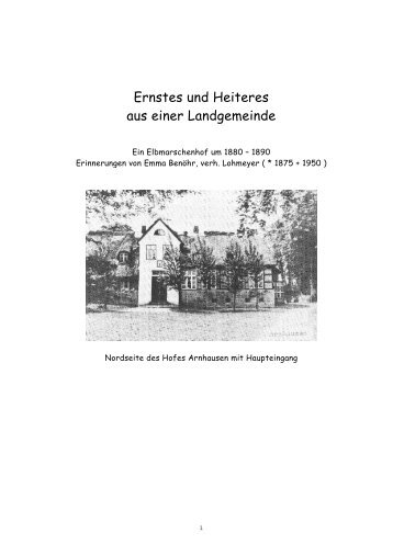 Ernstes und Heiteres aus einer Landgemeinde - Hansbove.de