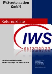 Referenzliste IWS-automation - IWS-automation GmbH