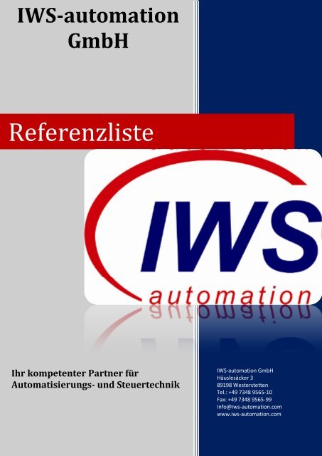 Referenzliste IWS-automation - IWS-automation GmbH