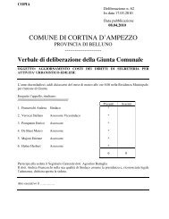 COMUNE DI CORTINA D'AMPEZZO - My Portal