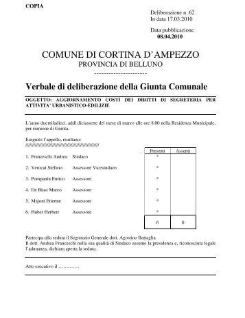 COMUNE DI CORTINA D'AMPEZZO - My Portal