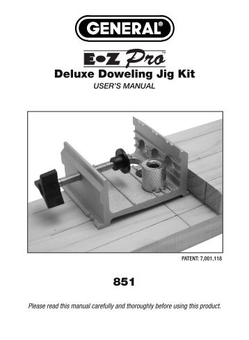 Deluxe Doweling Jig Kit 851 - General Tools And Instruments