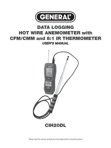 DATA LOGGING HOT WIRE ANEMOMETER with CFM/CMM and 8:1 ...